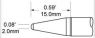 Soldering tip, conical, (T x L x W) 2 x 15 x 2 mm, 421 °C, SFV-CNL20