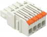 1-wire female connector, 4 pole, pitch 3.5 mm, straight, light gray, 2734-1104/327-000