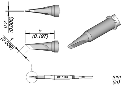 C115120 JBC Soldering tips, desoldering tips and hot air nozzles