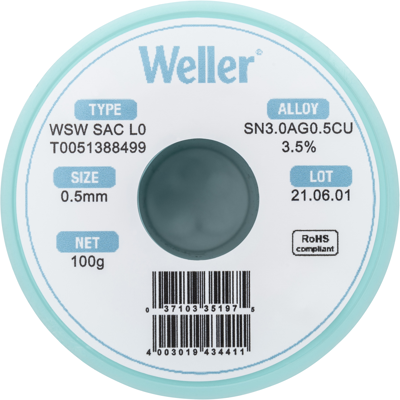 WSW SAC L0 0,5MM 100G Weller Solder Wires Image 3