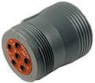 Socket, 6 pole, straight, gray, HD16-6-12S