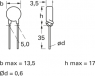 PTC thermistor, 3.7 Ω (3R7), 80 °C, 25 %