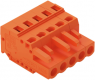 Socket header, 5 pole, pitch 5.08 mm, angled, orange, 231-305/102-000