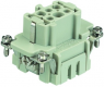 Socket contact insert, 6B, 6 pole, equipped, cage clamp terminal, with PE contact, 09330062716