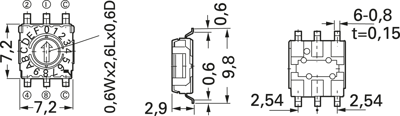 S-7050EMB Nidec Copal Slide Switches and Coding Switches