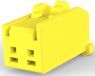 Plug housing, 2 pole, pitch 2.5 mm, straight, yellow, 2-1971793-4