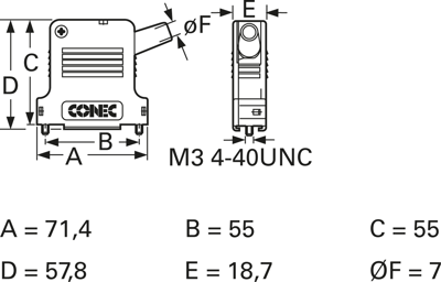 165X14589XE CONEC D-Sub Housings Image 2