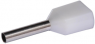 Insulated twin wire end ferrule, 0.5 mm², 8 mm long, white, 22C433