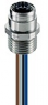 Socket, M12, 4 pole, crimp connection, screw locking, straight, 26129