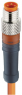 Sensor actuator cable, M8-cable plug, straight to open end, 3 pole, 0.2 m, PVC, orange, 4 A, 28371
