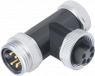 Adapter, 2 x 7/8-16 (3 pole, plug/socket) to 7/8-16 (3 pole, socket), T-shape, 09 2473 100 03