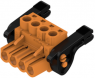 Socket header, 4 pole, pitch 5 mm, straight, orange, 1956350000