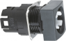 Selector switch, illuminable, latching, waistband square, front ring black, 2 x 60°, mounting Ø 16 mm, ZB6CD02
