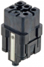 Socket contact insert, 3A, 5 pole, crimp connection, with PE contact, 09128053104