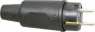 Schuko-style solid rubber plug