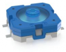 Short-stroke pushbutton, 1 Form A (N/O), 0.1 A/35 V, unlit , actuator (blue, L 1.11 mm), 2.5 N, SMD