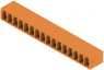 Pin header, 16 pole, pitch 3.81 mm, angled, orange, 1942210000