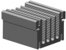 Extruded heatsink, 50 x 47.8 x 33 mm, 5.3 to 2.2 K/W, black anodized