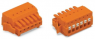 Socket header, 8 pole, pitch 3.81 mm, angled, orange, 2734-208/037-000