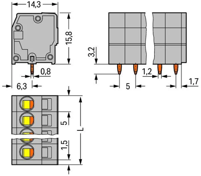 739-115 WAGO PCB Terminal Blocks Image 2