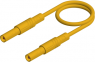 Measuring lead with (4 mm plug, spring-loaded, straight) to (4 mm plug, spring-loaded, straight), 0.5 m, yellow, silicone, 1.0 mm², CAT III