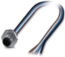 Sensor actuator cable, M12-cable plug, straight to open end, 4 pole, 0.5 m, TPE, 4 A, 1411578