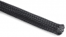 Polyester braided sleeve, inner Ø 25 mm, range 10-30 mm, black, halogen free, -50 to 150 °C