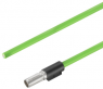 Sensor actuator cable, M12-cable plug, straight to open end, 4 pole, 3 m, PUR, green, 4 A, 2003890300