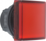 Signal light, illuminable, waistband square, red, front ring black, mounting Ø 22 mm, ZB5CV043