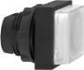 Pushbutton, illuminable, groping, waistband square, white, front ring black, mounting Ø 22 mm, ZB5CW113