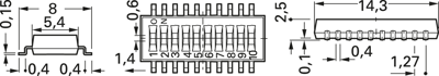 CHS-10MB Nidec Copal Slide Switches and Coding Switches