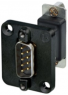 D-Sub plug, 9 pole, standard, equipped, straight, NADB9MF-B