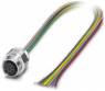 Sensor actuator cable, M12-flange socket, straight to open end, 8 pole, 0.5 m, 2 A, 1554665