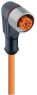 Sensor actuator cable, M12-cable socket, angled to open end, 4 pole, 10 m, PUR, orange, 4 A, 14157