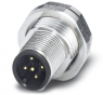 Plug, M12, 5 pole, solder pins, screw locking, straight, 1554746