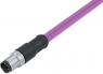 Sensor actuator cable, M12-cable plug, straight to open end, 2 pole, 10 m, PUR, purple, 4 A, 77 4329 0000 60702-1000