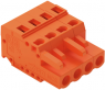 Socket header, 4 pole, pitch 5.08 mm, angled, orange, 231-304/102-000