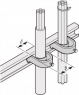 Cable clamp, max. bundle Ø 22 mm, steel, (W) 26 mm