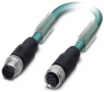 Sensor actuator cable, M12-cable plug, straight to M12-cable socket, straight, 8 pole, 5 m, PUR, blue, 2 A, 1554021