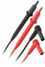 Measuring lead with (test probe, straight) to (4 mm plug, straight), black/red, CAT IV