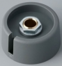 Rotary knob, 6.35 mm, plastic, gray, Ø 31 mm, H 16 mm, A3031638