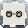 DELTA i-system BNC plug-in socket double, 75 ohm,titanium white