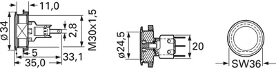 1241.6663.1124000 SCHURTER Pushbutton Switches Image 2