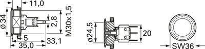 1241.6664.1122000 SCHURTER Pushbutton Switches Image 2