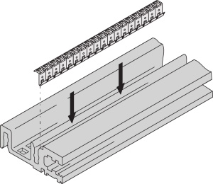 EuropacPRO EMC Shielding Kit, Cover Plate toHorizontal Rail, Stainless Steel, 42 HP, 10 Pieces