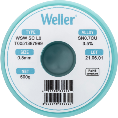 WSW SC L0 0,8MM 500G Weller Solder Wires Image 3