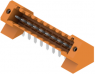 Pin header, 10 pole, pitch 3.5 mm, angled, orange, 1643410000