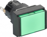 Signal light, illuminable, waistband rectangular, green, front ring black, mounting Ø 16 mm, XB6EDV3BP