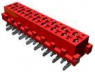 Socket header, 4 pole, pitch 1.27 mm, straight, red, 188275-4