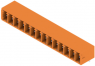 Pin header, 14 pole, pitch 3.81 mm, angled, orange, 1942190000